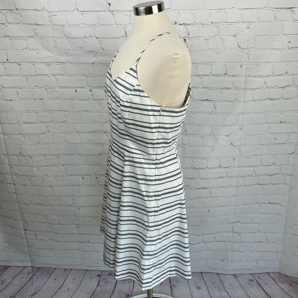 Banana Republic Factory Store White/Gray Striped Sundress Spaghetti Straps 12 - Picture 3 of 10